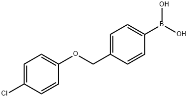 4-(4-氯苯氧基甲基)苯硼酸 结构式