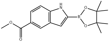 5-METHOXYCARBONYLINDOLE-2-BORONIC ACID PINACOL ESTER 结构式
