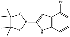 4-BROMO-1H-INDOLE-2-BORONIC ACID PINACOL ESTER 结构式