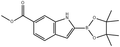 6-METHOXYCARBONYLINDOLE-2-BORONIC ACID PINACOL ESTER 结构式