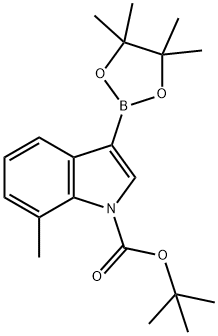 1-BOC-7-METHYLINDOLE-3-BORONIC ACID, PINACOL ESTER 结构式