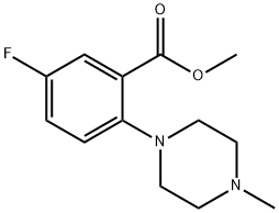 2-(4-甲基哌嗪-1-基)-5-氟苯甲酸甲酯 结构式