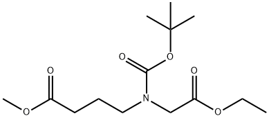 4-[N-BOC-N-(2-乙氧基-2-氧代乙基)氨基]丁酸甲酯 结构式