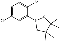 2-(2-溴-5-氯苯基)-4,4,5,5-四甲基-1,3,2-二噁硼烷 结构式