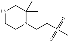 1-(2-甲磺酰基乙基)-2,2-二甲基哌嗪 结构式