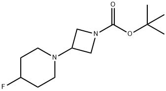 3-(4-氟哌啶-1-基)氮杂环丁烷-1-羧酸叔丁酯 结构式