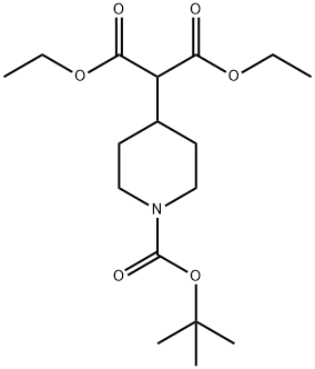 2-(1-(叔丁氧羰基)哌啶-4-基)丙二酸二乙酯 结构式