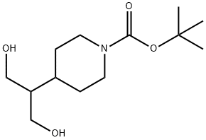 4-(1,3-二羟基丙-2-基)哌啶-1-甲酸叔丁酯 结构式