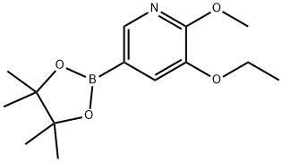 3-ethoxy-2-Methoxy-5-(4,4,5,5-tetraMethyl-1,3,2-dioxaborolan-2-yl)pyridine 结构式