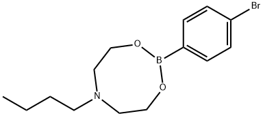 4-溴苯基硼酸-N-丁基二乙醇酯 结构式