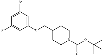 tert-Butyl 4-((3,5-dibromophenoxy)methyl)piperidine-1-carboxylate 结构式