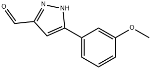 5-(3-甲氧基苯基)-1H-吡唑-3-甲醛 结构式