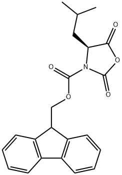 (S)-(9H-FLUOREN-9-YL)METHYL 4-ISOBUTYL-2,5-DIOXOOXAZOLIDINE-3-CARBOXYLATE 结构式