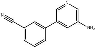 3-(5-氨基吡啶-3-基)苯甲腈 结构式