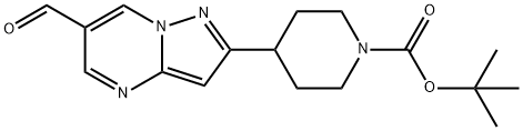 tert-Butyl 4-(6-forMylpyrazolo[1,5-a]pyriMidin-2-yl)piperidin-1-carboxylate 结构式