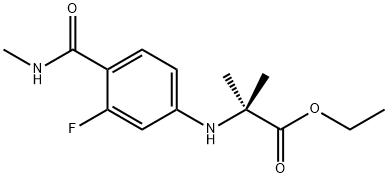 N-[3-氟-4-[(甲基氨基)羰基]苯基]-2-甲基丙氨酸乙酯 结构式