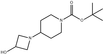 4-(3-羟基氮杂环丁烷-1-基)哌啶-1-羧酸叔丁酯 结构式