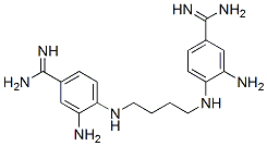 3-amino-4-[4-[(2-amino-4-carbamimidoyl-phenyl)amino]butylamino]benzene carboximidamide 结构式