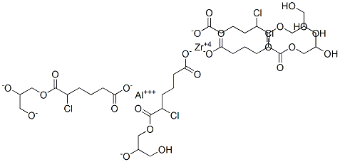 ALUMINIUM ZIRCONIUM(4+) 5-CHLORO-6-(2,3-DIHYDROXYPROPOXY)-6-OXOHEXANOATE 5-CHLORO-6-(2,3-DIOXIDOPROP 结构式
