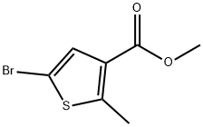 5-溴-2-甲基噻吩-3-甲酸甲酯 结构式