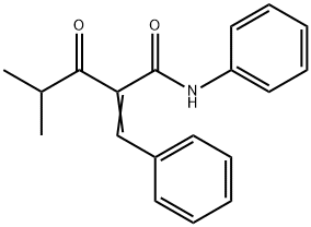2-(苯甲撑)-3-氧代-4-甲基-N-苯基-戊酰胺 结构式