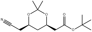 (4R-cis)-6-氰甲基-2,2-二甲基-1,3-二氧六环-4-乙酸叔丁酯 结构式