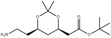 6-氨乙基-2,2-二甲基-1,3-二氧六环-4-乙酸叔丁酯 结构式