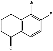 5-溴-6-氟-3,4-二氢-1-萘满酮 结构式