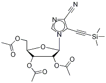 5-(2-(Trimethylsilyl)-1-ethyn-1-yl)-1-(2’,3’,5’-tri-O-acetyl--D-ribofuranosyl)-imidazo-4-carbonitrile 结构式