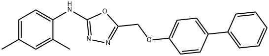 5-(((1,1'-Biphenyl)-4-yloxy)methyl)-N-(2,4-dimethylphenyl)-1,3,4-oxadiazol-2-amine 结构式