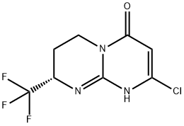 (8S)-2-氯1,6,7,8-四氢-8-(三氟甲基)-4H-嘧啶并[1,2-A]嘧啶-4-酮 结构式