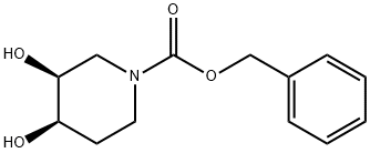 1-Piperidinecarboxylic acid, 3,4-dihydroxy-, phenylmethyl ester, (3S,4R)- 结构式