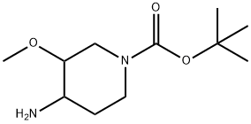 1-BOC-3-甲氧基-4-氨基-哌啶 结构式