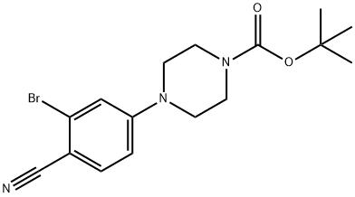 tert-Butyl 4-(3-bromo-4-cyanophenyl)-piperazine-1-carboxylate 结构式