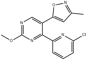 5-(4-(6-Chloropyridin-2-yl)-2-methoxypyrimidin-5-yl)-3-methylisoxazole 结构式