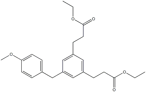 Diethyl 3,3'-(5-(4-methoxybenzyl)-1,3-phenylene)dipropanoate 结构式