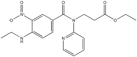 3-(4-(甲基氨基)-3-硝基-N-(吡啶-2-基)苯甲酰氨基)丙酸乙酯 结构式