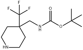 4-Trifluoromethyl-4-Boc-aminomethylpiperidine 结构式