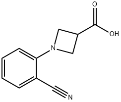 1-(2-Cyanophenyl)azetidine-3-carboxylic acid 结构式