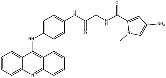 N-(2-((4-(9-acridinylamino)phenyl)amino)-2-oxoethyl)-4-amino-1-methyl-1H-pyrrole-2-carboxamide 结构式