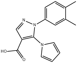 1-(3,4-Dimethylphenyl)-5-(1H-pyrrol-1-yl)-1H-pyrazole-4-carboxylic acid 结构式