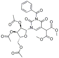 N3-benzoyl-2',3',5'-tri-O-acetyluridine-5-Malonic acid diMethyl ester 结构式