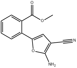 2-(4-氰基-5-氨基-2-呋喃基)苯甲酸甲酯 结构式