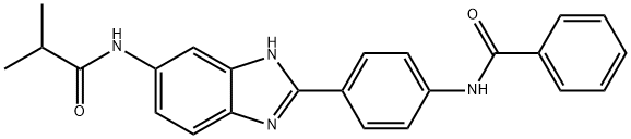 N-[4-(5-异丁酰氨基-1H-苯并咪唑-2-基)苯基]苯甲酰胺 结构式
