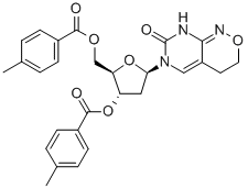 6-(3,5-DI-O-(P-TOLUOYL)-BETA-D-2-DEOXYRIBOFURANOSYL)-3,4-DIHYDRO-8H-PYRIMIDO[4,5-C][1,2]OXAZIN-7-ONE 结构式