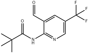 N-(3-甲酰基-5-(三氟甲基)吡啶-2-基)新戊酰胺 结构式