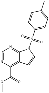 METHYL 7-TOSYL-7H-PYRROLO[2,3-D]PYRIMIDINE-4-CARBOXYLATE 结构式