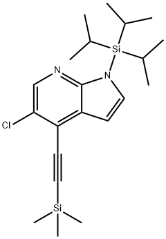 5-氯-1-(三异丙基甲硅烷基)-4-((三甲基甲硅烷基)乙炔基)-1H-吡咯并[2,3-B]吡啶 结构式