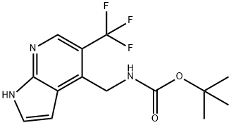 ((5-(三氟甲基)-7H-吡咯并[2,3-B]吡啶-4-基)甲基)氨基甲酸叔丁酯 结构式