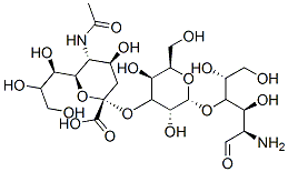 (2S,4S,5R,6R)-5-acetamido-2-[(2R,3R,4S,5S,6R)-2-[(2R,3R,4R,5R)-5-amino-1,2,4-trihydroxy-6-oxo-hexan-3-yl]oxy-3,5-dihydroxy-6-(hydroxymethyl)oxan-4-yl]oxy-4-hydroxy-6-[(1R,2R)-1,2,3-trihydroxypropyl]oxane-2-carboxylic acid 结构式